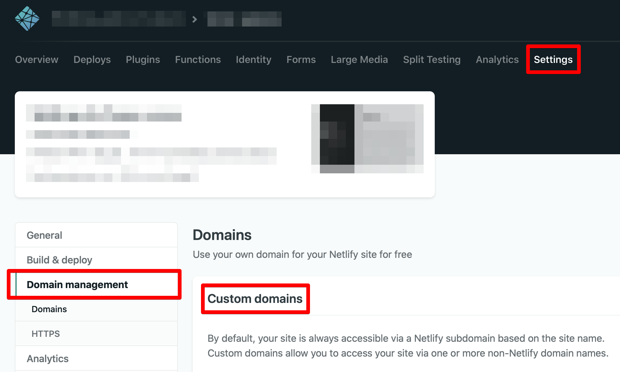 Add domains to Netlify using domain management settings